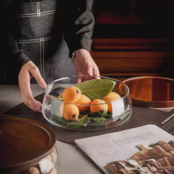 Wooden & Glass Serving Platter Small